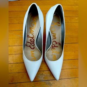 Sam Edelman Hazel Pointed Toe Wedding Bachelorette Heels Pumps White size 7.5